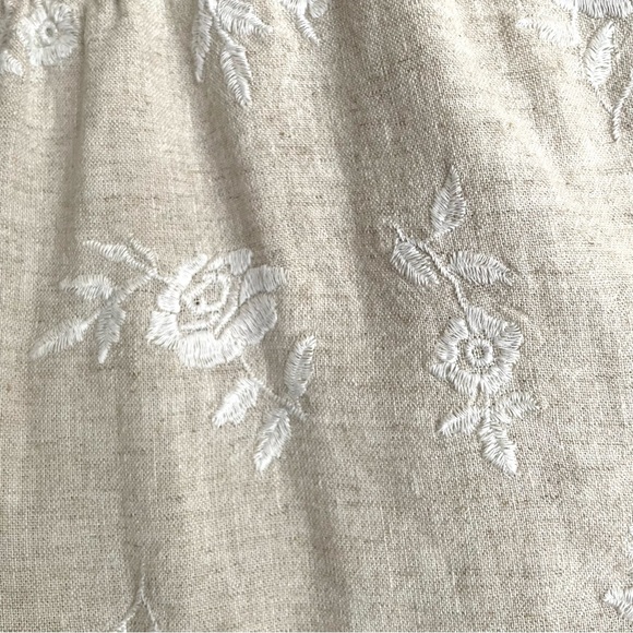 Abercrombie & Fitch Linen Blend Floral Embroidered Pull On Short - Picture 5 of 11